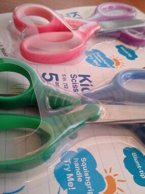 School Works Squishgrip Kids' Scissors, set of four